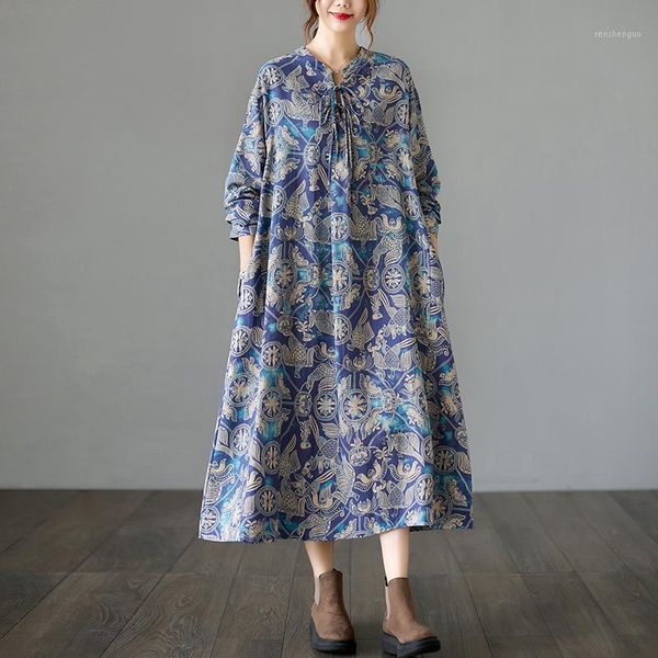 casual dresses 2021 arrival plus size loose autumn dress cotton linen print vintage women spring lace-up office lady work, Black;gray
casual dresses 2021 arrival plus size loose autumn dress cotton linen print vintage women spring lace-up office lady work, Black;gray