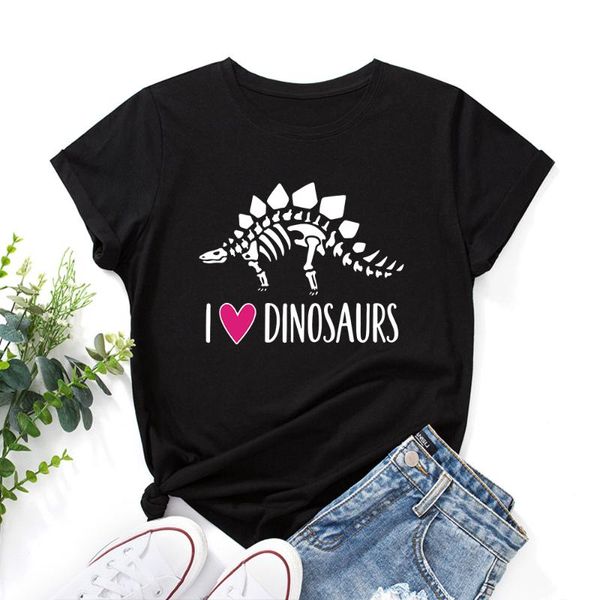 women's t-shirt i love dinosaurs print summer women oversized 100%cotton short sleeves graphic tee female shirt kawaii clothes, White
women's t-shirt i love dinosaurs print summer women oversized 100%cotton short sleeves graphic tee female shirt kawaii clothes, White