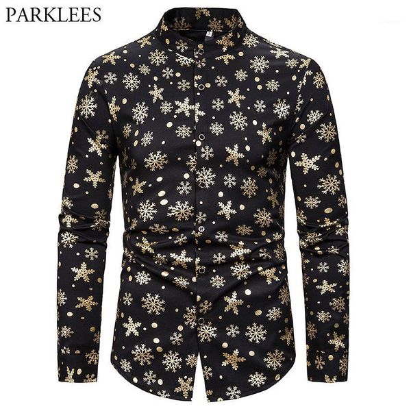 christmas shirt men brand snowflakes print mens dress shirts casual slim fit stand collar xmas party chemise camisa masculina1, White;black
christmas shirt men brand snowflakes print mens dress shirts casual slim fit stand collar xmas party chemise camisa masculina1, White;black