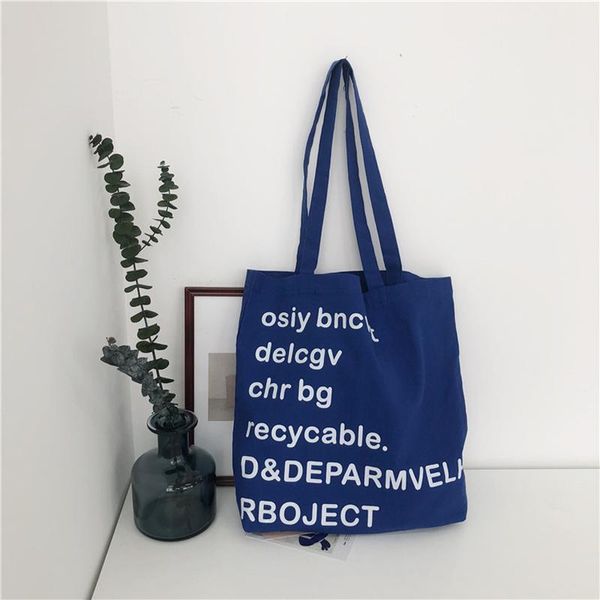 women canvas shoulder bag pure cotton ladies shopping bag casual deep blue letter tote female folding beach bags chic handbag
women canvas shoulder bag pure cotton ladies shopping bag casual deep blue letter tote female folding beach bags chic handbag