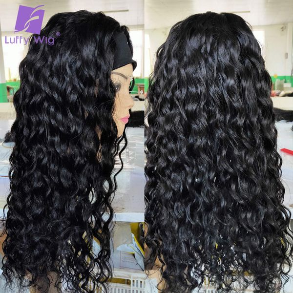 long wavy headband wig brazilian remy human hair machine made half scarf wigs 180 density wig for black women, Black;brown
long wavy headband wig brazilian remy human hair machine made half scarf wigs 180 density wig for black women, Black;brown