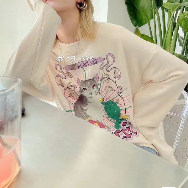 the new designer 2021 art cat letter digital printing easy round collar fleece web celebrity couple between men and womenl5yt, Black
the new designer 2021 art cat letter digital printing easy round collar fleece web celebrity couple between men and womenl5yt, Black