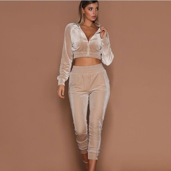 velvet leisure tracksuits women's sports suit solid color zipper with exposed navel, Gray
velvet leisure tracksuits women's sports suit solid color zipper with exposed navel, Gray