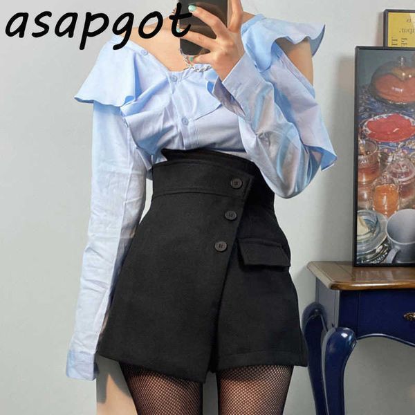 chic korean elegant ruffles hollow out blouse off the shoulder shirts slim high waist irregular skirt shorts fashion 2piece set 210610, White
chic korean elegant ruffles hollow out blouse off the shoulder shirts slim high waist irregular skirt shorts fashion 2piece set 210610, White