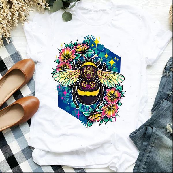 women lady womens t shirt cartoon bee sweet flower 90s cute fashion print clothes tee tshirt for female graphic, White
women lady womens t shirt cartoon bee sweet flower 90s cute fashion print clothes tee tshirt for female graphic, White
