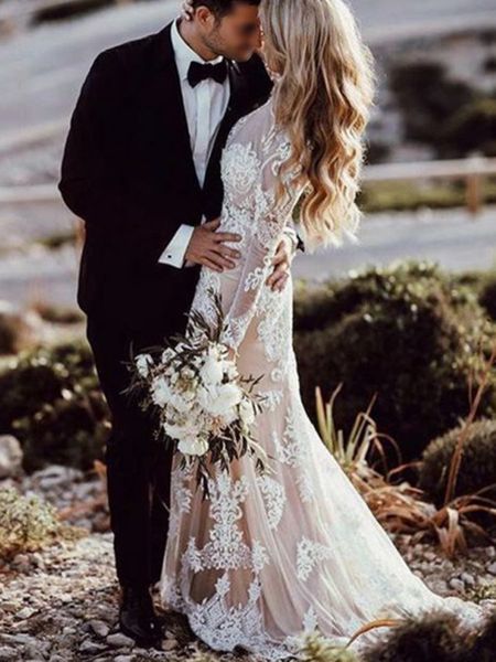 mermaid 2021 new appliques long sleeves boho wedding es elegant champagne lace bridal party vestidos de mariage xpny, White
mermaid 2021 new appliques long sleeves boho wedding es elegant champagne lace bridal party vestidos de mariage xpny, White
