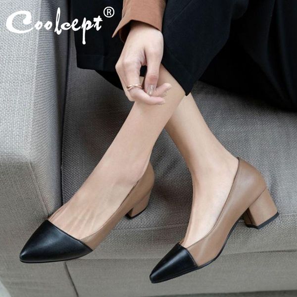 dress shoes coolcept square heel women pumps mixed color pointed toe shallow soft lady office party mujer footwear size 30-43, Black
dress shoes coolcept square heel women pumps mixed color pointed toe shallow soft lady office party mujer footwear size 30-43, Black