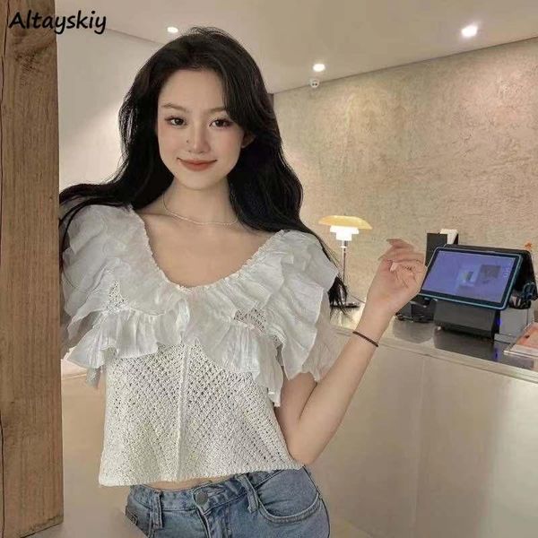 women's blouses & shirts blouse women summer puff sleeve kawaii hollow out solid stylish korean style harajuku comfort breathable femal, White
women's blouses & shirts blouse women summer puff sleeve kawaii hollow out solid stylish korean style harajuku comfort breathable femal, White