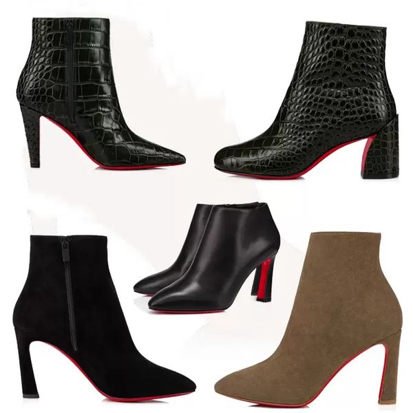 winter fashion women luxurys designers ankle boots booties red bottoms so kate booty thin heels chunky pointed toes velvet leather with box, Black
winter fashion women luxurys designers ankle boots booties red bottoms so kate booty thin heels chunky pointed toes velvet leather with box, Black