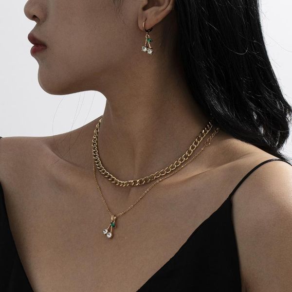 earrings & necklace fashion red cherry jewelry set for women exquisite cz pendant and earring sets design 2021, Silver
earrings & necklace fashion red cherry jewelry set for women exquisite cz pendant and earring sets design 2021, Silver
