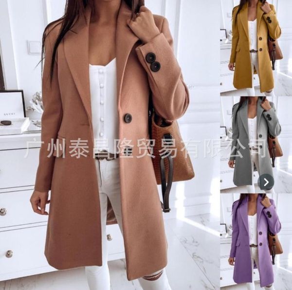 women's wool & blends 2021 european and american foreign trade lapel solid color self-cultivation fashion temperament commuter woolen c, Black
women's wool & blends 2021 european and american foreign trade lapel solid color self-cultivation fashion temperament commuter woolen c, Black