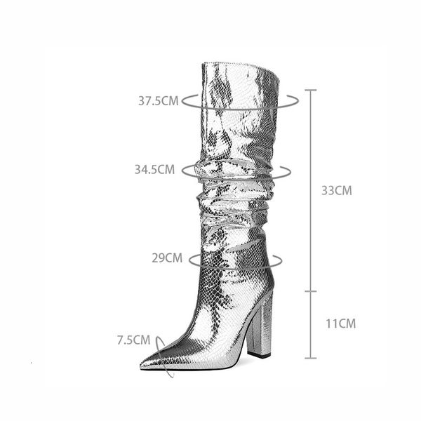 european and style thick heels silver boots big size women's shoes winter 7226, Black
european and style thick heels silver boots big size women's shoes winter 7226, Black