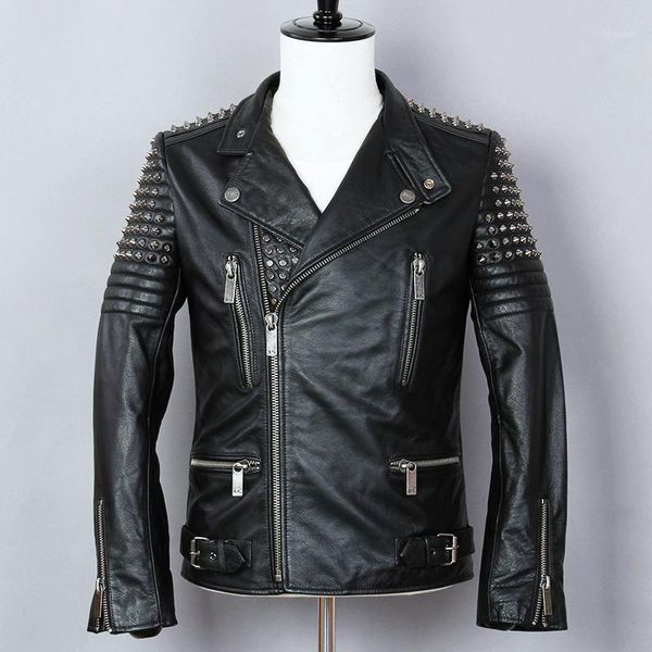 men's leather & faux punk fashion 2021 style metal rivet motorcycle men cowskin genuine jacket black slim turn-down collar biker coat
men's leather & faux punk fashion 2021 style metal rivet motorcycle men cowskin genuine jacket black slim turn-down collar biker coat