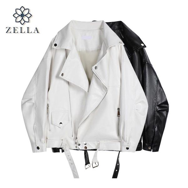 women's jackets motorcycle 2021 autumn winter women pu leather jacket female with belt solid ladys loose coat zipper rivet outerwear, Black;brown
women's jackets motorcycle 2021 autumn winter women pu leather jacket female with belt solid ladys loose coat zipper rivet outerwear, Black;brown