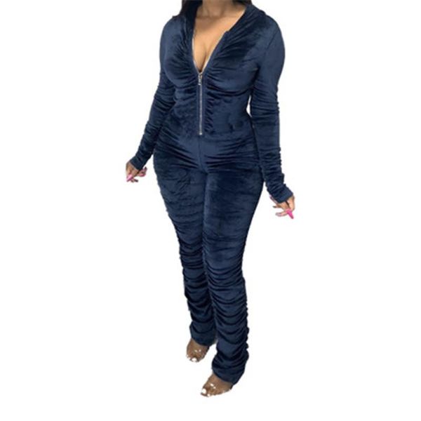 womens pleated jumpsuit fashion long sleeve solid color zipper hoodies jumpsuit designer female autumn skinny casual long pants rompers, Black;white
womens pleated jumpsuit fashion long sleeve solid color zipper hoodies jumpsuit designer female autumn skinny casual long pants rompers, Black;white