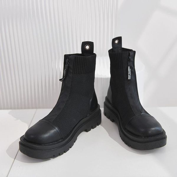 boots winter pu leather low heels zipper botas women 2021 platform motorcycle ankle shoes warm knitting snow fashion sock, Black
boots winter pu leather low heels zipper botas women 2021 platform motorcycle ankle shoes warm knitting snow fashion sock, Black
