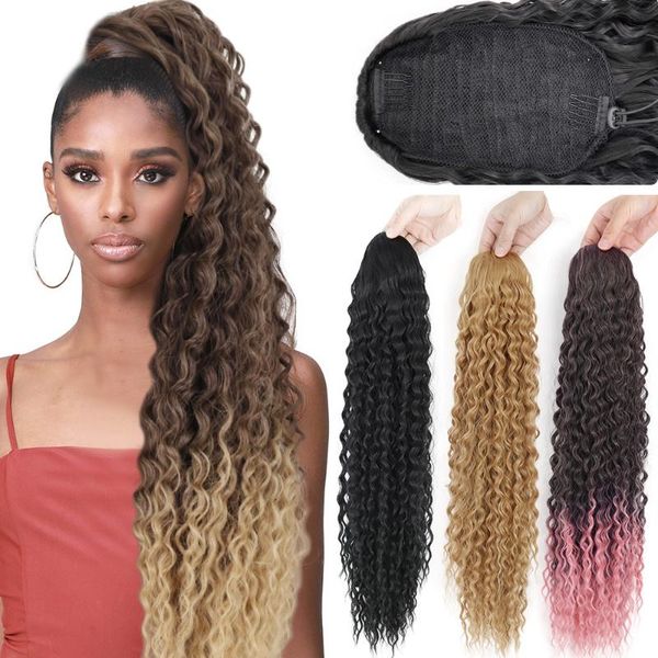 synthetic wigs 26inch 65cm kinky curly ponytail clip-in hair long ombre wrap around fake black pony tail
synthetic wigs 26inch 65cm kinky curly ponytail clip-in hair long ombre wrap around fake black pony tail