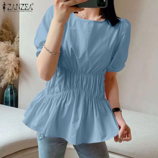 women's blouses & shirts fashion women summer elegant blouse casual short sleeve ruffle shirt solid pleated office work blusa tu, White
women's blouses & shirts fashion women summer elegant blouse casual short sleeve ruffle shirt solid pleated office work blusa tu, White