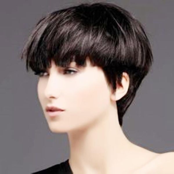 natural hairline for black women no lace front wig short pixie bob style human chinese hair straight wigs, Black;brown
natural hairline for black women no lace front wig short pixie bob style human chinese hair straight wigs, Black;brown