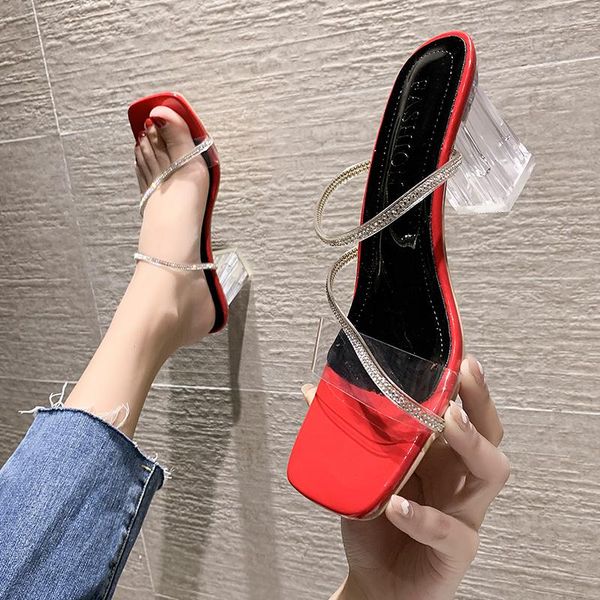 dress shoes brkwlyz 2021 summer pvc women sandals crystal square toed heels mules transparent heel slippers pumps, Black
dress shoes brkwlyz 2021 summer pvc women sandals crystal square toed heels mules transparent heel slippers pumps, Black