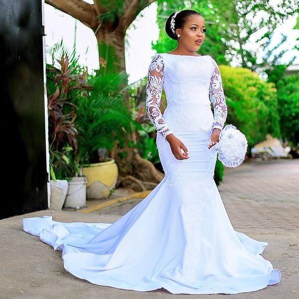 2021 plus size arabic aso ebi mermaid lace wedding dress long sleeves satin vintage elegant bridal gowns dresses zj242, White
2021 plus size arabic aso ebi mermaid lace wedding dress long sleeves satin vintage elegant bridal gowns dresses zj242, White