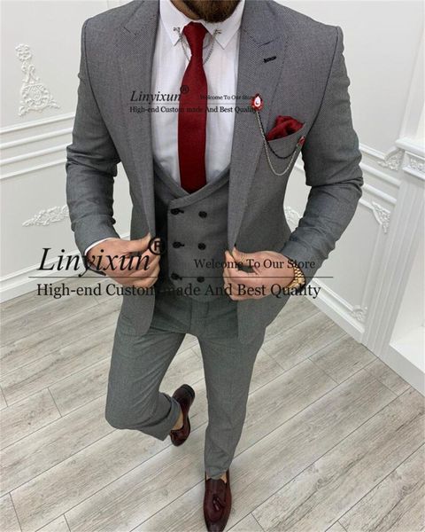 men's suits & blazers grey tweed mens suit for wedding slim fit groom tuxedos 3 pieces set traje hombre business man blazer masculino c, White;black
men's suits & blazers grey tweed mens suit for wedding slim fit groom tuxedos 3 pieces set traje hombre business man blazer masculino c, White;black