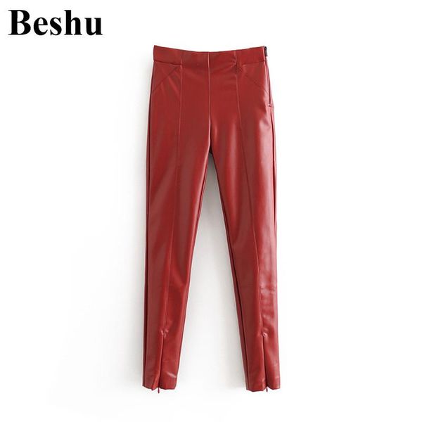 women's pants & capris za 2021 fashion vintage chic skinny leggings women black beige red faux leather high waist simple slim trouses, Black;white
women's pants & capris za 2021 fashion vintage chic skinny leggings women black beige red faux leather high waist simple slim trouses, Black;white
