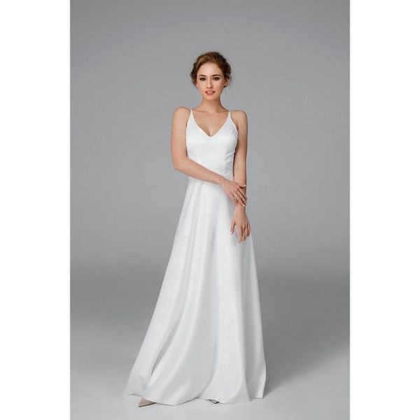 other wedding dresses white satin v-neck spaghetti straps floor-length a-line chapel train custom made
other wedding dresses white satin v-neck spaghetti straps floor-length a-line chapel train custom made