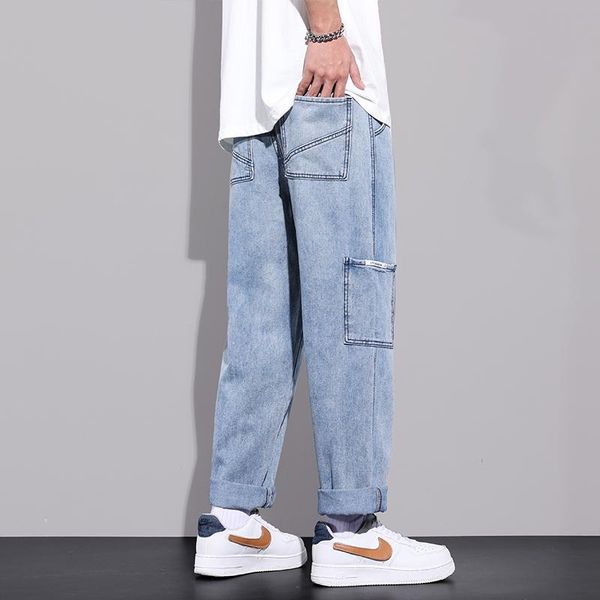men's jeans fashion loose straight casual cotton wide leg pants cowboy streetwear korean hip hop trousers male -3xl, Blue
men's jeans fashion loose straight casual cotton wide leg pants cowboy streetwear korean hip hop trousers male -3xl, Blue