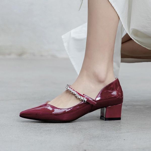 dress shoes spring high heel women's pumps genuine leather crystal decoration mary janes ladies dating zapatos mujer, Black
dress shoes spring high heel women's pumps genuine leather crystal decoration mary janes ladies dating zapatos mujer, Black
