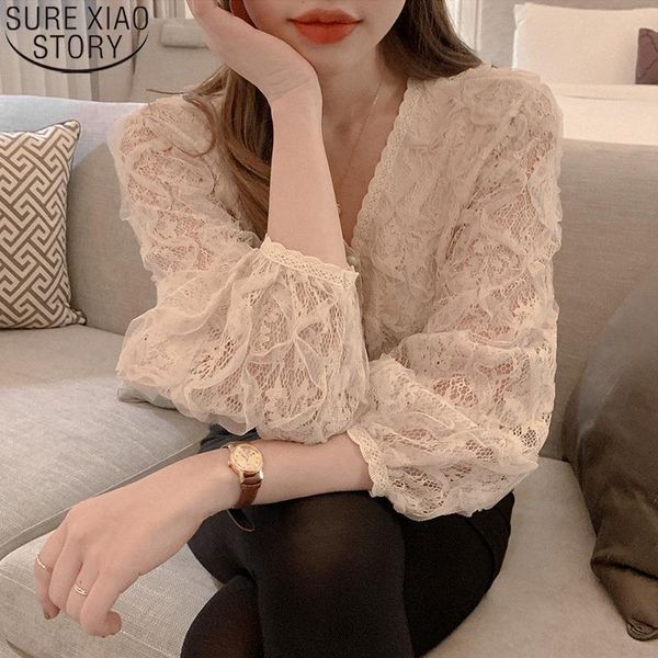 women's blouses & shirts loose lace shirt chiffon blouse spring long sleeve v-neck sweet hollow out female wild blusas mujer 13921, White
women's blouses & shirts loose lace shirt chiffon blouse spring long sleeve v-neck sweet hollow out female wild blusas mujer 13921, White
