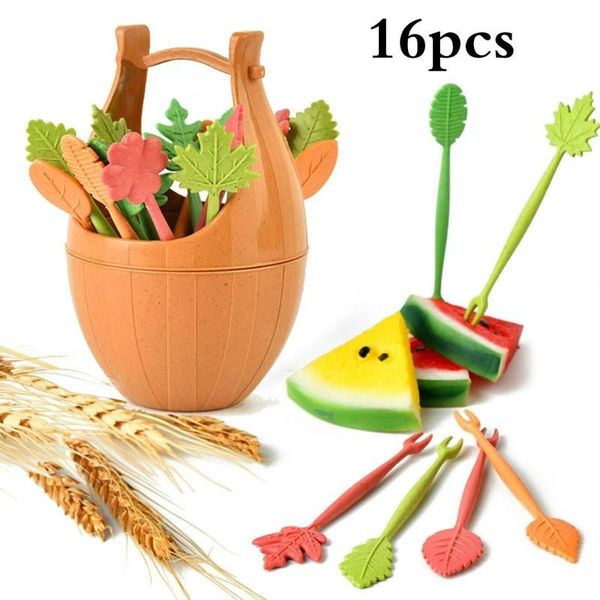 16pcs fruit fork set green biodegradable wheat straw leaves fruit fork set party cake salad vegetable forks picks table decor
16pcs fruit fork set green biodegradable wheat straw leaves fruit fork set party cake salad vegetable forks picks table decor