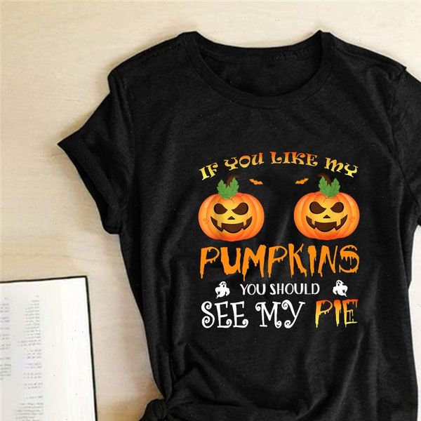 if you like my pumpkins you should see my pie print halloween women graphic tees aesthetic short sleeve womens clothing, White
if you like my pumpkins you should see my pie print halloween women graphic tees aesthetic short sleeve womens clothing, White