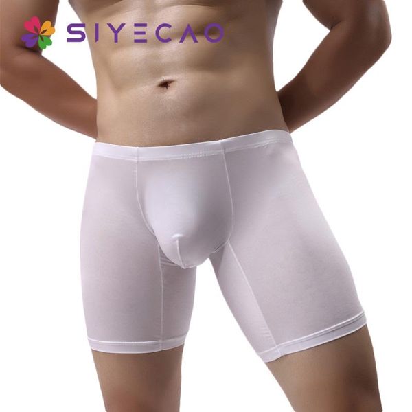 underpants men's long boxer briefs, short silk underwear with convex u-print for men, casual sportswear, Black;white
underpants men's long boxer briefs, short silk underwear with convex u-print for men, casual sportswear, Black;white