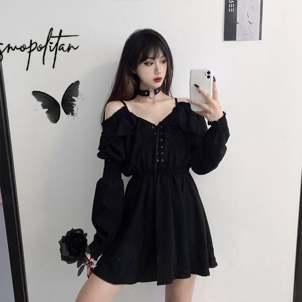 2021 autumn plus size 4xl rents up black skinny high waist femme dress off the shoulder long sleeve gothic clothes ijkv, Black;gray
2021 autumn plus size 4xl rents up black skinny high waist femme dress off the shoulder long sleeve gothic clothes ijkv, Black;gray