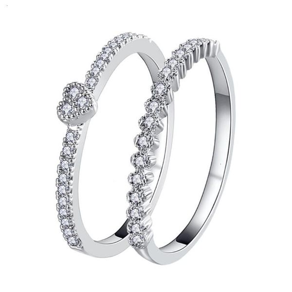 women rings cubic zirconia heart ring for woman fashion cute anillo female party wedding jewelry 2 pcs/set, Slivery;golden
women rings cubic zirconia heart ring for woman fashion cute anillo female party wedding jewelry 2 pcs/set, Slivery;golden