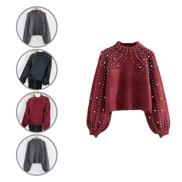 women's sweaters stylish lantern sleeve short knitted sweater autumn winter pullover knitwear loose fit streetwear, White;black
women's sweaters stylish lantern sleeve short knitted sweater autumn winter pullover knitwear loose fit streetwear, White;black