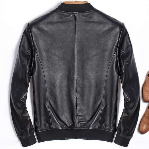 men's leather & faux brand mens vintage motorcycle jacket slim fit patchwork casual sheepskin genuine coat male biker chaqueta cuero, Black
men's leather & faux brand mens vintage motorcycle jacket slim fit patchwork casual sheepskin genuine coat male biker chaqueta cuero, Black
