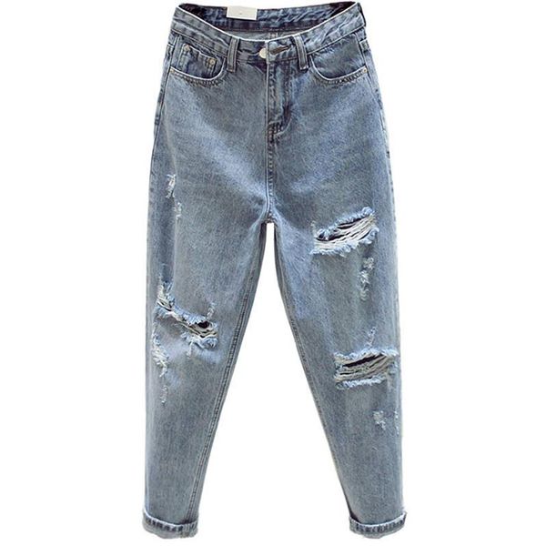 women's jeans fashion washed loose pants straight length tassel hole high waist trousers, Blue
women's jeans fashion washed loose pants straight length tassel hole high waist trousers, Blue