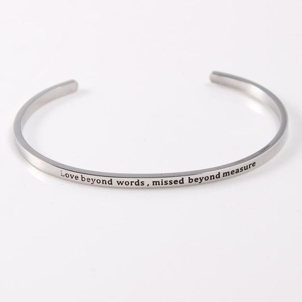 bangle stainless steel bracelets & bangles engraved "love beyond words, missed measure " gift for lover, Black
bangle stainless steel bracelets & bangles engraved "love beyond words, missed measure " gift for lover, Black