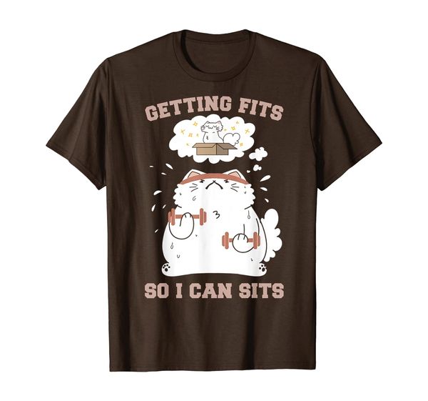 getting fits so i can sits funny cat workout tshirt, White;black
getting fits so i can sits funny cat workout tshirt, White;black