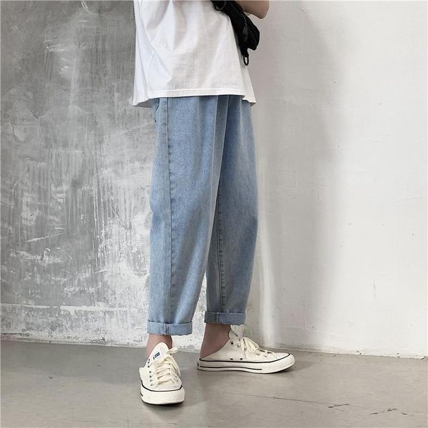 summer solid color jeans men's korean fashion loose casual straight-leg jeans men's harajuku streetwear retro ankle-length pants, Blue
summer solid color jeans men's korean fashion loose casual straight-leg jeans men's harajuku streetwear retro ankle-length pants, Blue
