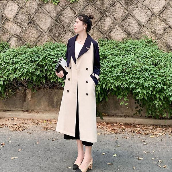 women's trench coats mid-length contrast color spring and autumn women 2021 british style temperament over-the-knee coat, Tan;black
women's trench coats mid-length contrast color spring and autumn women 2021 british style temperament over-the-knee coat, Tan;black