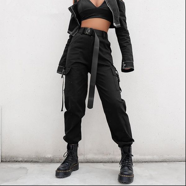 newdiscvry streetwear cargo pants women casual joggers black high waist loose female trousers korean style ladies pants capri, Black;white
newdiscvry streetwear cargo pants women casual joggers black high waist loose female trousers korean style ladies pants capri, Black;white