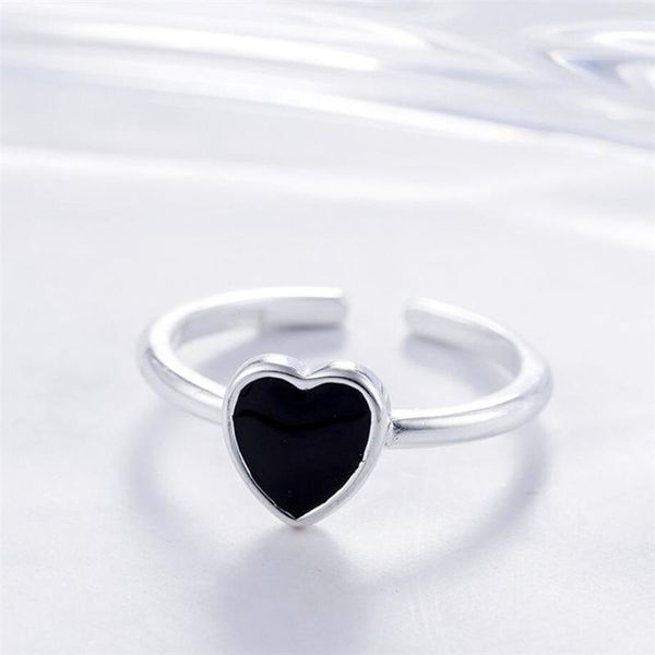 cluster rings heart black drop glaze 925 sterling silver literary temperament personality fashion female resizable opening sri097, Golden;silver
cluster rings heart black drop glaze 925 sterling silver literary temperament personality fashion female resizable opening sri097, Golden;silver