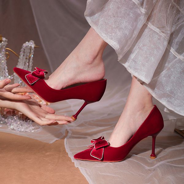 luxury dress shoes meiai wedding 2021 women's high thin heels pointed bride's bow wedding single sho, Black
luxury dress shoes meiai wedding 2021 women's high thin heels pointed bride's bow wedding single sho, Black