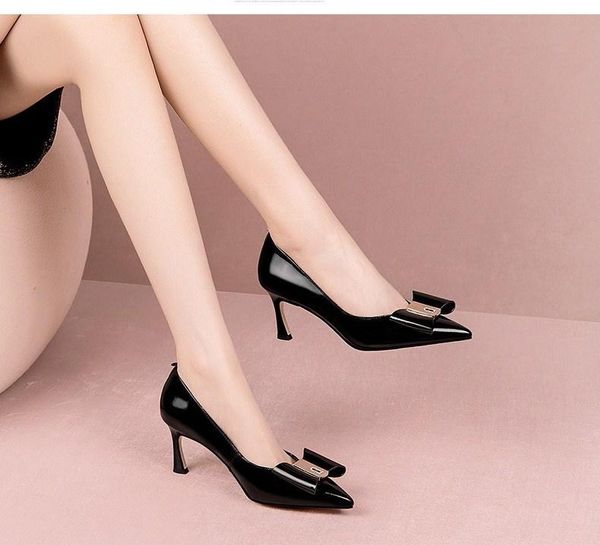 dress shoes 2021 autumn thin heeled pointed toe shallow mouth four seasons women's leather comfortable fashion high heels, Black
dress shoes 2021 autumn thin heeled pointed toe shallow mouth four seasons women's leather comfortable fashion high heels, Black