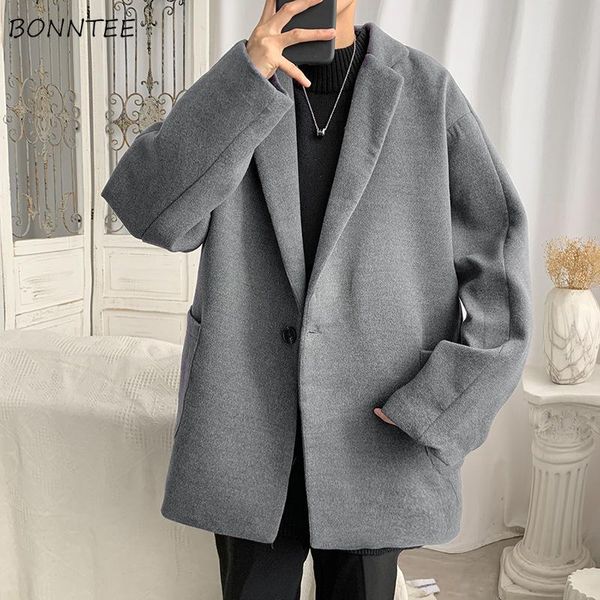 men's wool & blends solid color men casual simple all-match single button winter harajuku coats fashion turn-down collar leisure warm b, Black
men's wool & blends solid color men casual simple all-match single button winter harajuku coats fashion turn-down collar leisure warm b, Black