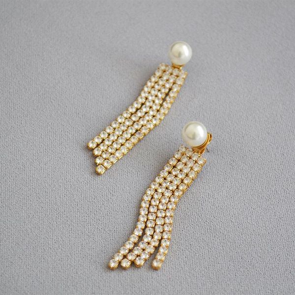 brass zircon flash drill long liu detachable pearl tassel earrings for women female jewelry boho, Silver
brass zircon flash drill long liu detachable pearl tassel earrings for women female jewelry boho, Silver