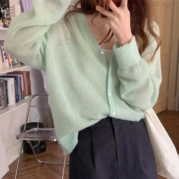 women's knits & tees alien kitty simple pure color loose light sweaters cardigans 2021 sunscreen casual women v-neck autumn mujer knitt, White
women's knits & tees alien kitty simple pure color loose light sweaters cardigans 2021 sunscreen casual women v-neck autumn mujer knitt, White